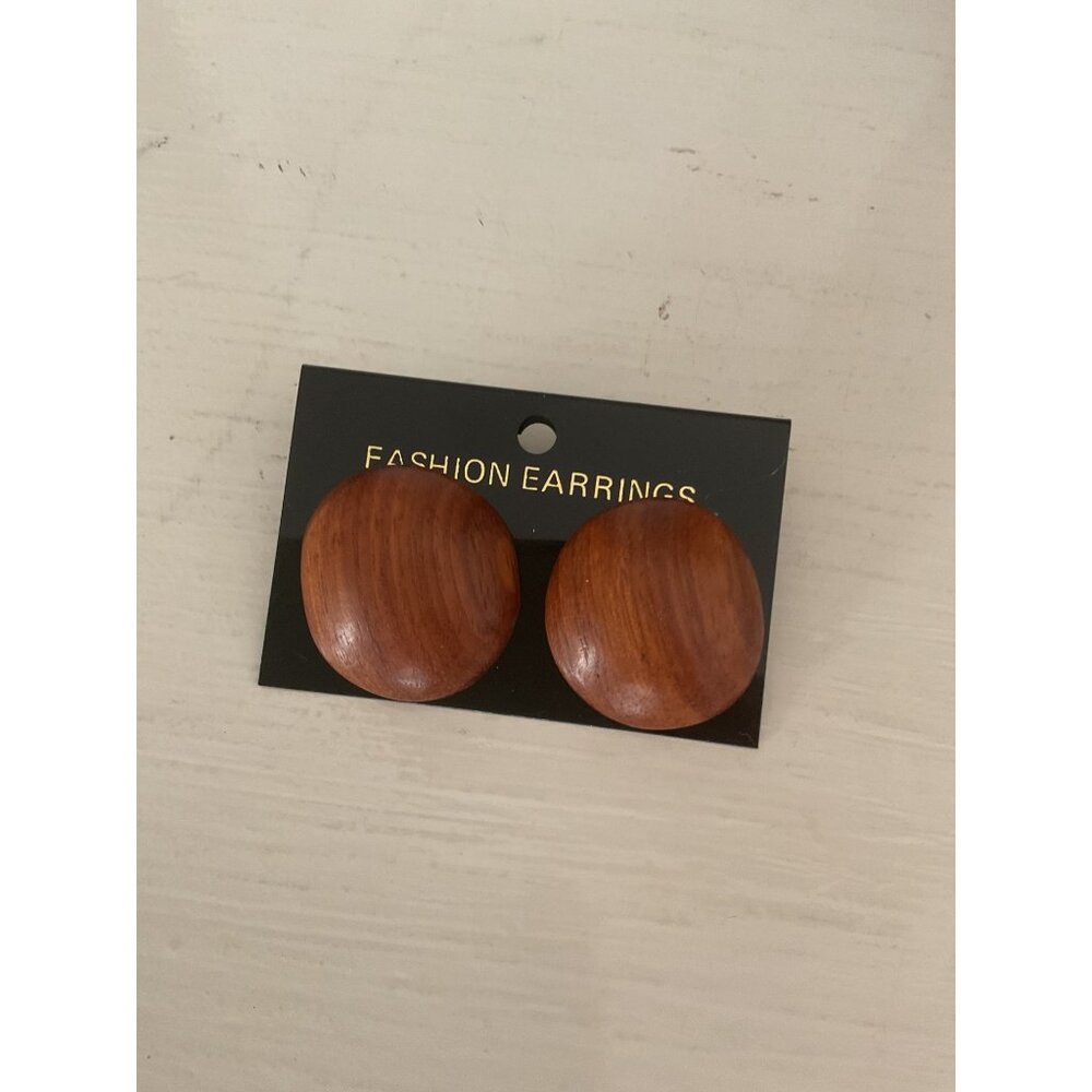 Handcrafted Wooden Button Earrings Made In The Philippines